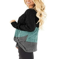 Ženski pulover Blok u boji Twist čvor Majica Casual dugi rukavi V-izrez