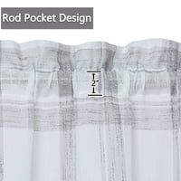 Posteljina teksturirana bivola Provjerite zavjesu za prelazak, rustikalni džep za zavjese