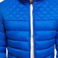 Zimske muške jakne plus veličine čvrste boje postolje ovratnik zatvarač na ramenu Rok rombuški pamučni