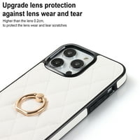 Dteck futrola za iPhone Pro, otporna na kožnu kožu futrolu za 360 ° nosač za rotirajuće prsten Kickstand