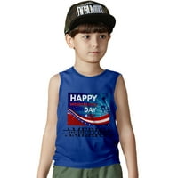 Forth of July Majica bez rukava, pogodna za labave muške T -Hints Print Odjeća za uklanjanje odjeće za dječaka Roditelj-Child Outfit, 5xl