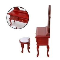 Minijaturni set za oblačenje i set za stol 1: Scale Dollhouse Nameštaj za spavaće sobe Model Prethodne igranje Pribor Mini scene Ornament Decor Decor [Red]
