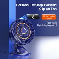 Pontos Desktop Clip ventilator Nizak zvuk punjiva brzina podesiva bez četkica bez četkica bez hlađenja