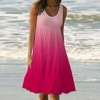 Ženske ljetne haljine bez rukava Ležerne prilike, kratka majica Labave haljine Haljina za plažu na plaži