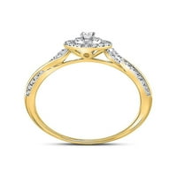 14KT Žuti zlatni okrugli dijamantni suzavni klaster mladenka za brisanje vjenčanja prsten za venčanje
