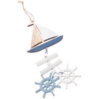 Nautički drv privjesak nautički dekor drveni brod kormilo Ocean jedrilica