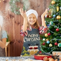 Božićna kuhinja za kuhanje pregače crno-crvene plaćene pregače podesive bivole karirane pregače za pečenje rešetka božićne pregače sa snježnim pahuljicom