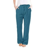 Visoke hlače za široku struku za žene crtanje palazza hlače y2k labave baggy joga hlače sa džepovima