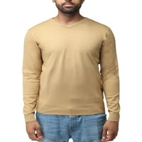 Muški džemper s V-izrezom, meka tanka fit srednjeg puloverske duksere, veličina S-3XL