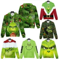 Božićni Xmas Grinch Casual Porodični dukseri za božićni džemper za podudaranje porodičnog tiskane duksere