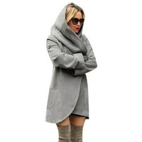 Ženski kaputi Dreski vuneni kapuljač tanke labave dame duksevi na kaputima za pretežne kaznene jakne