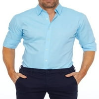 Niuer Muške majice patentni patentni patentni košulja TUNIC MAJICA Ležerna bluza s dugim rukavima plava