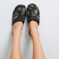 DMQupv ženski čizme papuče mrežice za cvijeće vez ravni donji papuče papuče za kupanje cipele crna 8.5