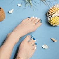 & Toni Polukriveni gel pedi trake Plavi bijeli gradijentni gel naljepnice za nokte za nokte blistave svjetlucave naljepnice