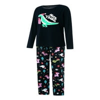 Usklađivanje obiteljske božićne pidžame set Dinosaur Plaid Holiday Xmas PJS Loungewear Spavanje za odrasle djecu