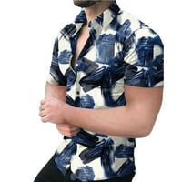 Dugme Down Majica Mens Up Party Kratki rukav Ležerna Havajska Soft Modna haljina NCDZ- XL