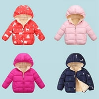 Dvogodišnja dječja dječaka Dječja djeca Zima topla pamučna jakna baršunasta oblozi kaputica s kapuljačom