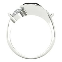3. CT sjajan okrugli rez Clear Simulirani dijamant 18k bijelo zlato Trobotan prsten s 6,75