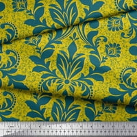 Soimoi Yellow Georgette viskoza Tkanina vektorska dizajn Damask Print Šivenje tkanine širine