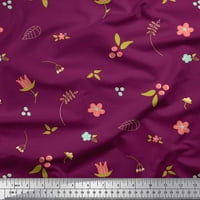 Soimoi satenske svilene tkanine bobice, lišće i cvjetna umjetnička tkanina za ispis u dvorištu široko