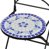 Inlife preklopive bistro stolice keramičke plave i bijele boje