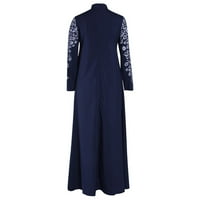 Haljine modne žene muslimanska haljina islamska čipka za šivanje dugih rukava Maxi haljina haljina