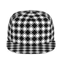 Unizovan za odrasle Moda Podesiva bejzbol kapa, crni i bijeli kairani hip hop ravni ravni šešir za sve sezone