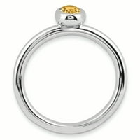 Le & Lu Sterling Silver Silver Spacable izrazi ovalni citrinski prsten LAL10645