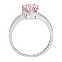 2.0ct kruška ružičasti simulirani dijamant 14k bijelo zlato graviranje izjava bridalna godišnjica angažman