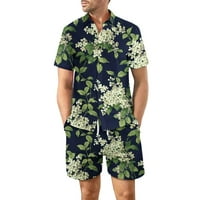 Yanhoo Muns's Hawaii majice Outfits Trendy odijela Košulje i kratke hlače Postavite cvjetni ispisani