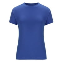 Žene ljeto obrezane vrhove kratkih rukava Slim Fit T-majice casual osnovne košulje sa čvrstim bojama