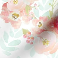 Tkanina od kašike Tkanina - Bloom Pink Plish Clovels Vodene vrtić Dječji objektivna soba Plava cvjetna