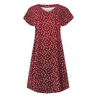 Ljetne haljine za žene Ženske haljine za odmor na plaži Čvrsti mini haljine Boho haljini džepovi Tunički pokloni na klirensu crveno 2xl