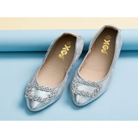 Lacyhop Dame Loafers Slip na stanovima Rhinestones Ravne cipele Radna modna haljina Lightweight Comfort