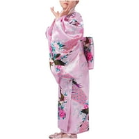 Modne djevojke Kimono Tradicija Poboljšani tisak Cardigan Pajamas Robe Formalni habanje Kimono Set Clearence