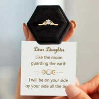 Prsten za žene dvostruka draguljačka kartica Micro Pave cirkon angažiranje nakita Ženski prsten