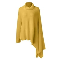 Džemper od četkiča za žene Turtleneck Dugi rukav sa rukavima Asimetrični hem casual pulover pletene ženske vrhove topla pletena odjeća