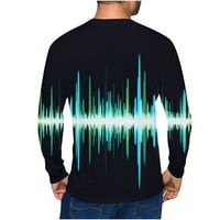 Muška majica s dugim rukavima 3D radio talasa Štampanje pulover Majica Jesenja elastična košulja za