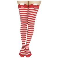 Ženska božićna duga cijev preko čarapa za koljena Visoke čarape Striped podvezice Slatka dodatna oprema
