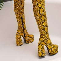 Modne ultra visoke čizme za žene vodootporna visoka peta zima jesen komforni čizme žuta veličina 6.5