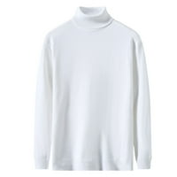 DETDPE džemperi za muškarce, povremene čvrste boje visoki ovratnik pleteni džemper muški vrhovi dugih