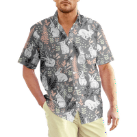 Uskršnji crtani havajska majica Ljetni dječaci 3D majice za djecu Odmor na plaži kratkih rukava kratki majica Muška bluza, D-8XL