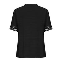 Njoeus prevelike majice za žene Y2K vrhovi Žene kratkih rukava Ljetna casual majica čipkasti patchwork