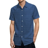 Košulje za muškarce Haljina s kratkim rukavima Regularna fit polka tačka tiskana košulja sa džepom casual
