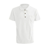 Muški wa-ffle kratki rupni majica s rukavima za golf košulja Solidna boja na otvorenom ulicom casual
