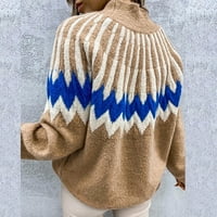 Ženska viška ogrlica Slim Fit Topla tiskana Ležerna Pleteni džemper dugih rukava Tople Dressy Fall džemperi