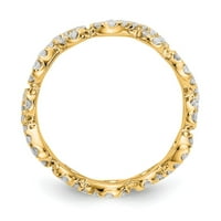 14k žuti zlatni prsten za prsten vječni polirani beskonačno djelomično u dijamant