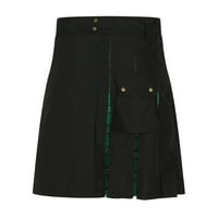 Muški ležerni čvrsti pričvršćivač imaju džepove Nasleđena suknja Kratka suknja modne ljetne kratke hlače zelena veličine l