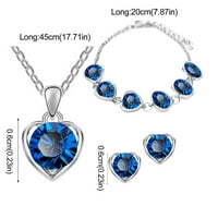 Yuehao nakit setovi tri srčana ogrlica postavljena jednostavna nakit narukvica Nakit