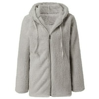 HFYIHGF ženski kaput casual rever fleece Fuzzy Fau Shearling patentni kaputi za toplu zimske na otvorene